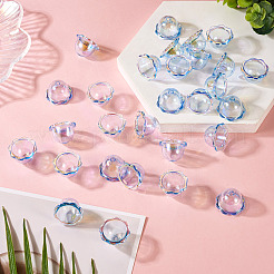 30Pcs UV Plating Acrylic Bead Caps&nbsp;PACR-TA0001-20B