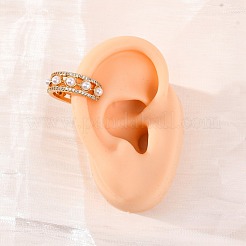 C-Shaped Brass Micro Pave Clear Cubic Zirconia Cuff Earrings&nbsp;EJEW-Z127-07G