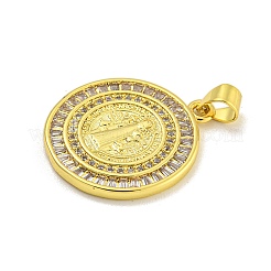 Rack Plating Brass Micro Pave Cubic Zirconia Pendants&nbsp;KK-C074-35G