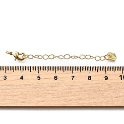 Brass Micro Pave Cubic Zirconia End With Chain&nbsp;KK-V011-27G
