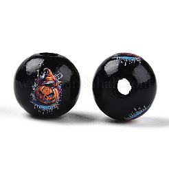 Halloween Theme Wood European Beads&nbsp;WOOD-N016-04F