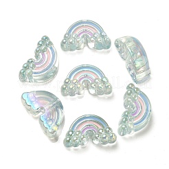 UV Plating Rainbow Iridescent Acrylic Enamel Beads&nbsp;X-OACR-G012-08
