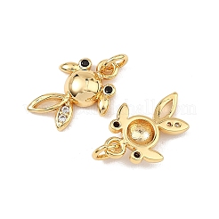 SHEGRACE Brass Cubic Zirconia Charms&nbsp;XGRQ3P512-586G