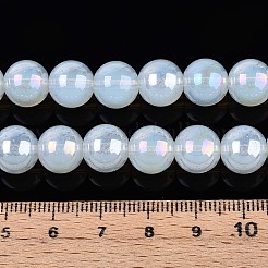 Electroplate Imitation Jade Glass Beads Strands&nbsp;GLAA-T032-J10mm-AB02