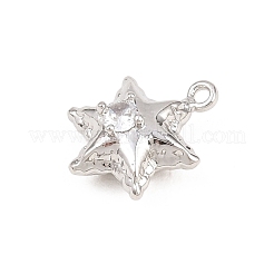 Valentine's Day Brass Micro Pave Clear Cubic Zirconia Pendants&nbsp;KK-D225-10P