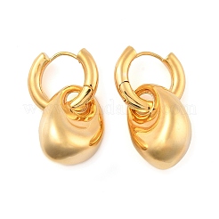 Teardrop Brass Hoop Earrings for Women&nbsp;EJEW-U055-18G