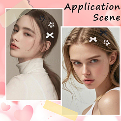 30Pcs 3 Colors Star Iron Enamel Snap Hair Clips&nbsp;OHAR-SP0001-03