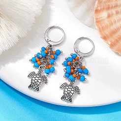 Tibetan Style Alloy Dangle Leverback Earrings&nbsp;EJEW-MZ00119-05