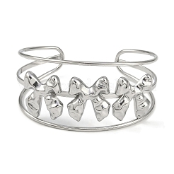 Non-Tarnish 304 Stainless Steel Wide Hollow Bowknot Open Cuff Bangles&nbsp;BJEW-Q348-04P-01