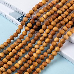 Natural Wood Beads Strand&nbsp;X-WOOD-F006-01-6mm
