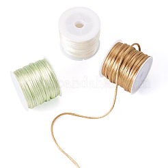 3 Rolls 3 Colors Nylon Satin Rattail Cords&nbsp;NWIR-TA0001-45C