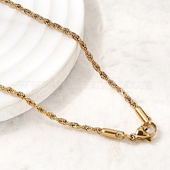 2MM Unisex 304 Stainless Steel Rope Chain Necklaces&nbsp;NJEW-P395-16G