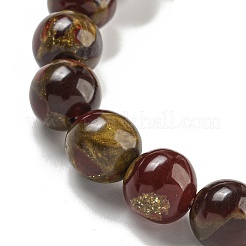 Round Synthetic Gold Clinquant Stone Stretch Bracekets&nbsp;G-P549-02A-04