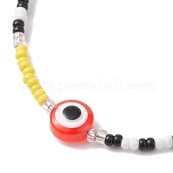 Resin Evil Eye & Glass Seed Beaded Bracelets&nbsp;BJEW-MZ00050