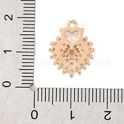Brass Micro Pave Clear Cubic Zirconia Pendants&nbsp;KK-C076-17G