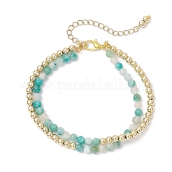 3Pcs Natural Rhodonite & Chrysocolla & Lapis Lazuli &  Dyed Hemimorphite Round Beadeds Double-layered Bracelets for Women&nbsp;BJEW-JB12095