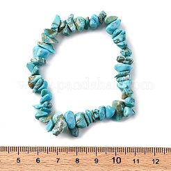 Unisex Chip Synthetic Turquoise(Dyed) Beaded Stretch Bracelets&nbsp;BJEW-S143-05