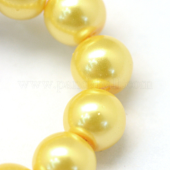 Baking Paint Pearlized Glass Pearl Round Bead Strands&nbsp;HY-Q003-4mm-67