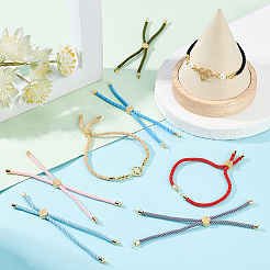 8Pcs 8 Colors Nylon Twisted Cord Link Bracelet Making&nbsp;MAK-HY0001-05