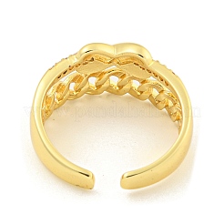 Clear Cubic Zirconia Open Cuff Ring&nbsp;RJEW-L121-004G