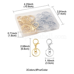 12Pcs 2 Colors Iron Alloy Lobster Claw Clasp Keychain&nbsp;KEYC-FS0001-01