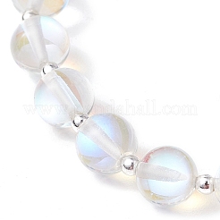 Synthetic Moonstone Beads Stretch Bracelets for Women&nbsp;X1-BJEW-TA00600