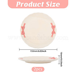 2Pcs Porcelain Plates&nbsp;AJEW-GL0003-46