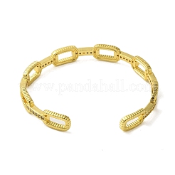 Oval Cubic Zirconia Cuff Bangles&nbsp;BJEW-P336-08G