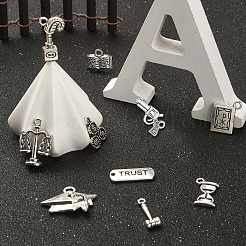 100Pcs 10 Style Tibetan Style Alloy Balance Pendants&nbsp;TIBEP-CJ0002-08
