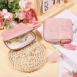 Velvet Jewelry Storage Zipper Bags with Tassel&nbsp;ABAG-WH0045-76