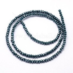 Faceted Rondelle Full Rainbow Plated Electroplate Glass Beads Strands&nbsp;X-EGLA-M004-2mm-A05