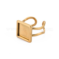201 Stainless Steel Cuff Pad Ring Settings&nbsp;STAS-S080-041B-G
