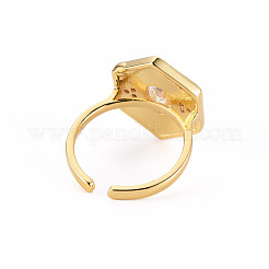 Brass Micro Pave Clear Cubic Zirconia Cuff Rings&nbsp;RJEW-S045-084C-NR