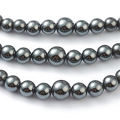 Non-Magnetic Synthetic Hematite & Turquoise Beades 3 Layer Necklaces&nbsp;NJEW-H307-01C