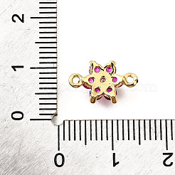 Brass Micro Pave Orchid Cubic Zirconia Links&nbsp;KK-D356-02A-G