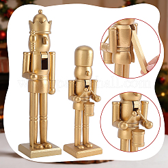 2Pcs 2 Styles Plating Wooden Nutcracker Display Decorations&nbsp;AJEW-WR0004-10