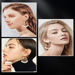 2 Pairs Alloy Fan Chandelier Earrings for Women&nbsp;EJEW-LP0001-50