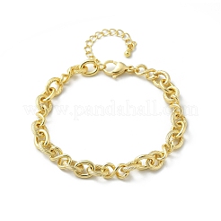 Brass Infinity Link Chain Bracelets for Women Men&nbsp;BJEW-K273-12G