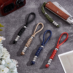 Umbrella Cord Polyester & Spandex Rope Keychain Carabiner&nbsp;HJEW-UN00092