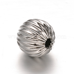 Tarnish Resistant Round 304 Stainless Steel Corrugated Beads&nbsp;STAS-I050-01-12mm