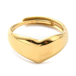 Adjustable 304 Stainless Steel Heart Ring for Women&nbsp;RJEW-C016-05G