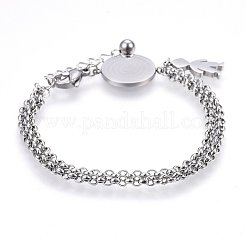 Tarnish Resistant 304 Stainless Steel Multi-strand Bracelets&nbsp;BJEW-G604-01P
