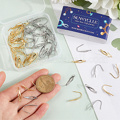 80Pcs 2 Colors 304 Stainless Steel Earring Hooks&nbsp;STAS-SC0009-24