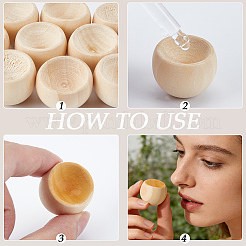 10Pcs Half Round Wooden Aromatherapy Diffuser&nbsp;AJEW-GF0015-18A