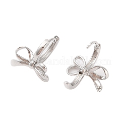 Bowknot Brass Hoop Earrings for Women&nbsp;EJEW-P288-04P