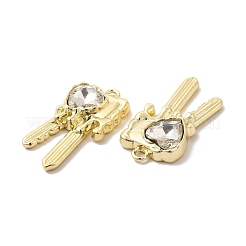 Glass Heart Key Pendants&nbsp;PALLOY-E024-29LG-01