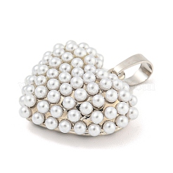Rack Plating Brass & ABS Plastic Imitation Pearl Pendants&nbsp;KK-N255-03E-P-RS