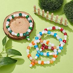 Lampwork Beaded Stretch Bracelet with Resin Mushroom Charms&nbsp;BJEW-JB09570