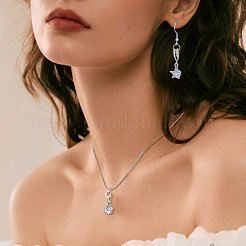 48Pcs 6 Styles Alloy Pave Clear Cubic Zirconia European Dangle Charms&nbsp;PALLOY-FI00002
