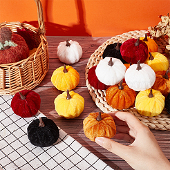 18Pcs 6 Colors Mini Velvet Imitation Pumpkin Display Decoration&nbsp;AJEW-NB0005-41